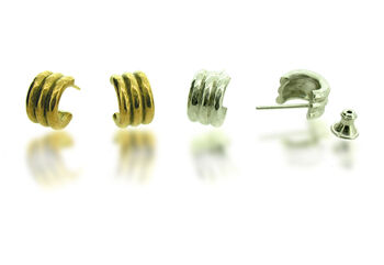 Silver Or Gold Tri Band Hooplets, 2 of 3