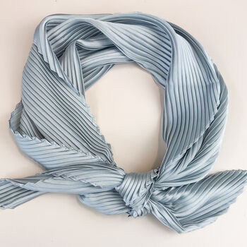 Sky Blue Elegant Folded Silk Scarf, 2 of 8