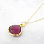 Ruby July Birthstone Gold Plated Pendant Charm Necklace, thumbnail 1 of 4