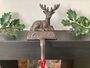 Cast Iron Reindeer Stocking Holder Xmas Mantel Hanger, thumbnail 1 of 7
