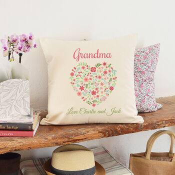 Personalised Grandma Heart Cushion, 3 of 4