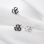 Sterling Silver Tiny Clover Flower Stud Earrings, thumbnail 6 of 6