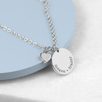 Personalised Heart And Disc Necklace, 3 of 10