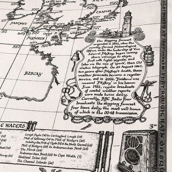 Shipping Forecast Map Tea Towel, 6 of 8