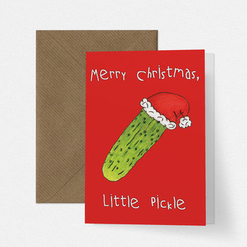 Merry Christmas Little Pickle Greetings Card, 2 of 2