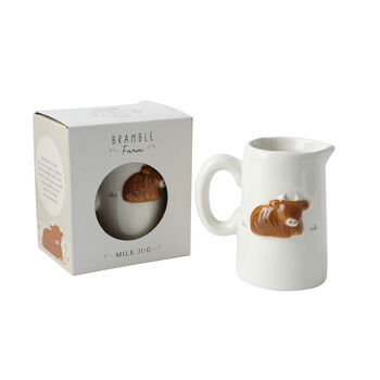 Bramble Farm Highland Cow Milk Jug With Gift Box, 2 of 5