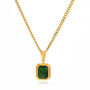 18 K Gold Plated Baguette Emerald Necklace, thumbnail 1 of 7
