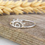 Cassia Sterling Silver Boho Moon Stacking Ring, thumbnail 4 of 6
