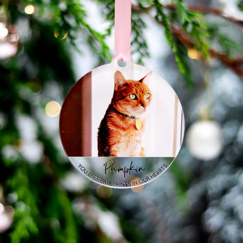 Personalised Cat Memorial Christmas Tree Ornament, 5 of 9