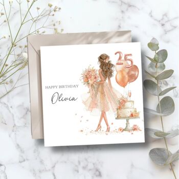 25th Birthday Pink Peach Card, 2 of 3