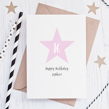 Sixteenth Birthday Star Milestone Birthday Card, 2 of 2