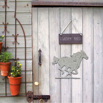 Running Horse Metal Garden Art, Outdoor Wall Decor For Garden Or Patio, 8 of 12