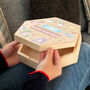 Personalised Unicorn Hexagon Keepsake Box Gift For Children, thumbnail 2 of 6