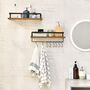 Pack Of Two Floating Shelves Unit With Eight Hooks, thumbnail 3 of 4