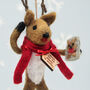 Personalised Felt Selfie Reindeer Christmas Decoration, thumbnail 4 of 9
