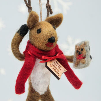 Personalised Felt Selfie Reindeer Christmas Decoration, 4 of 9