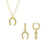 Sterling Silver Horseshoe Equestrian Necklace And Earring, thumbnail 1 of 10