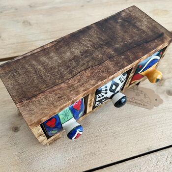 Mini Chest Of Drawers Bohemian Ceramic Storage, 5 of 7