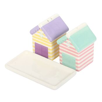 Pastel Beach Hut Salt And Pepper Shakers, 2 of 3