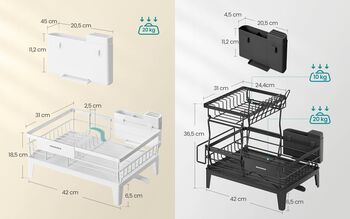 Dish Drying Rack Rotating Spout Dish Drainer, 2 of 8