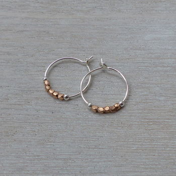 Petite Rose Gold Vermeil And Sterling Silver Hoops, 8 of 12