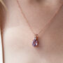 Lavender Amethyst Pendant Necklace In Sterling Silver, thumbnail 10 of 12