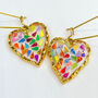 Disco Heart Earrings With Gold Sparkles, thumbnail 1 of 11