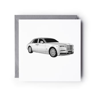 Rolls Royce – Hand Drawn Luxury Car Greeting Card Illustration, 2 of 6