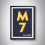 M7 Manchester Typography Postcode Print, thumbnail 8 of 10