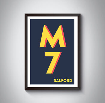 M7 Manchester Typography Postcode Print, 8 of 10