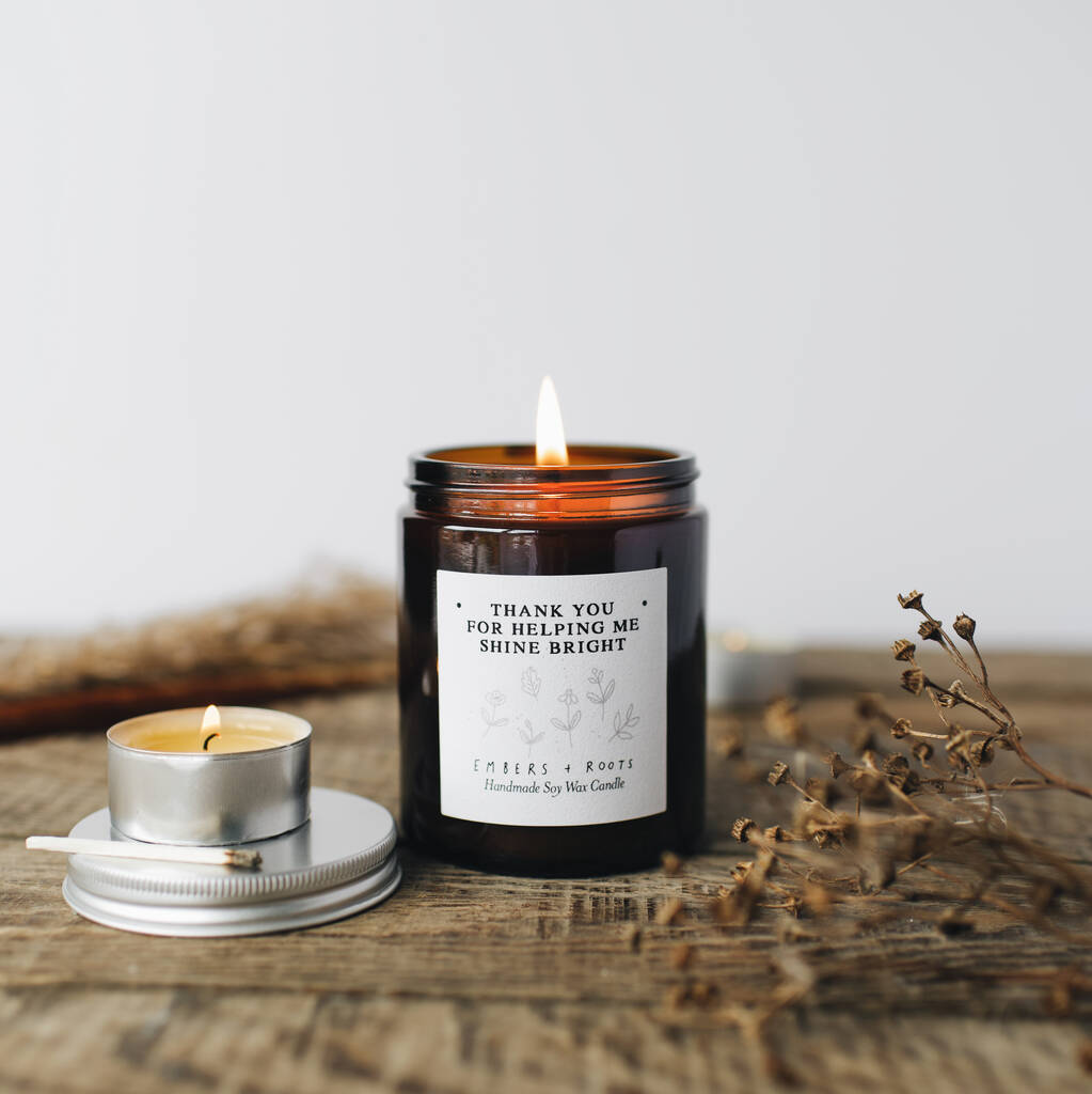 'Thank You For Helping Me Shine Bright' Candle Gift, 1 of 10