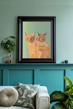 Custom Cat Portrait Personalised Pet Illustration, 8 of 12