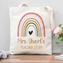 Luxury Pink Rainbow Teacher Tote Bag, thumbnail 1 of 2