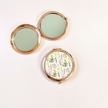 Wildflowers Rose Gold Compact Mirror, 7 of 9