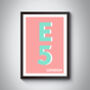 E5 Leyton London Typography Postcode Print, thumbnail 9 of 10