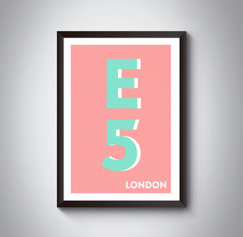 E5 Leyton London Typography Postcode Print, 9 of 10