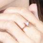 18ct Rose Gold Plated Triangle Moonstone Ring, thumbnail 3 of 5