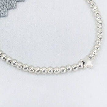 Sterling Silver Adjustable Star Beaded Bracelet, 5 of 8