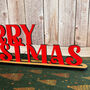 Fancy Font Merry Christmas Standing Sign With Base Decoration, thumbnail 5 of 5