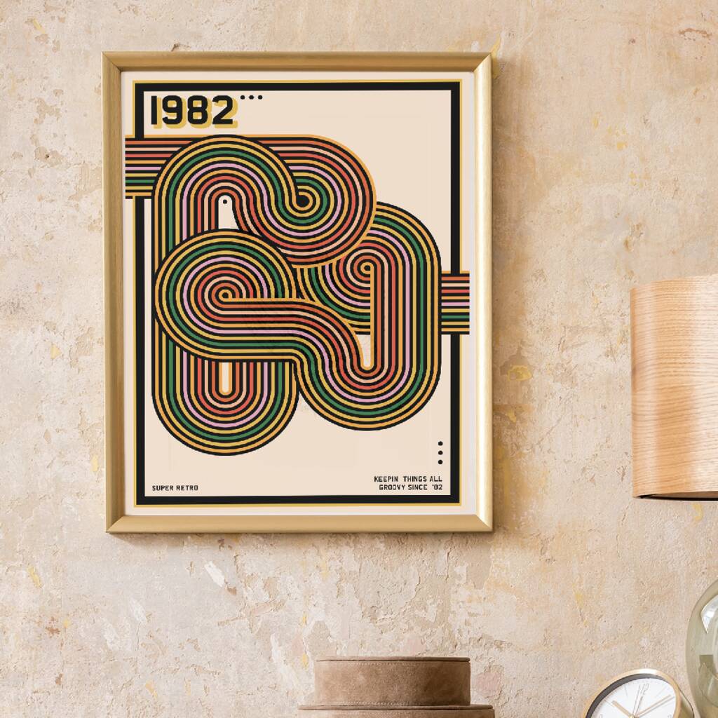 Personalised 70's Style Birth Year Print, 1 of 5