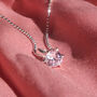 Solitaire Pendant Women's Sterling Silver Necklace, thumbnail 2 of 3