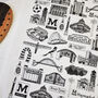 Newcastle Illustrated Black And White Tea Towel, thumbnail 4 of 7