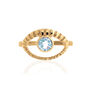 Eye Of Intuition Blue Topaz Ring Silver / Gold Plated, thumbnail 4 of 9