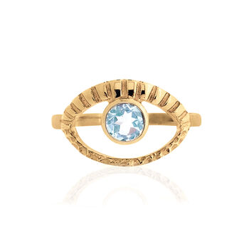 Eye Of Intuition Blue Topaz Ring Silver / Gold Plated, 4 of 9