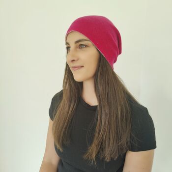 Pure Cashmere Reversible Unisex Beanie Hat, 7 of 12