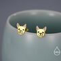 French Bulldog Stud Earrings In Sterling Silver, thumbnail 3 of 12
