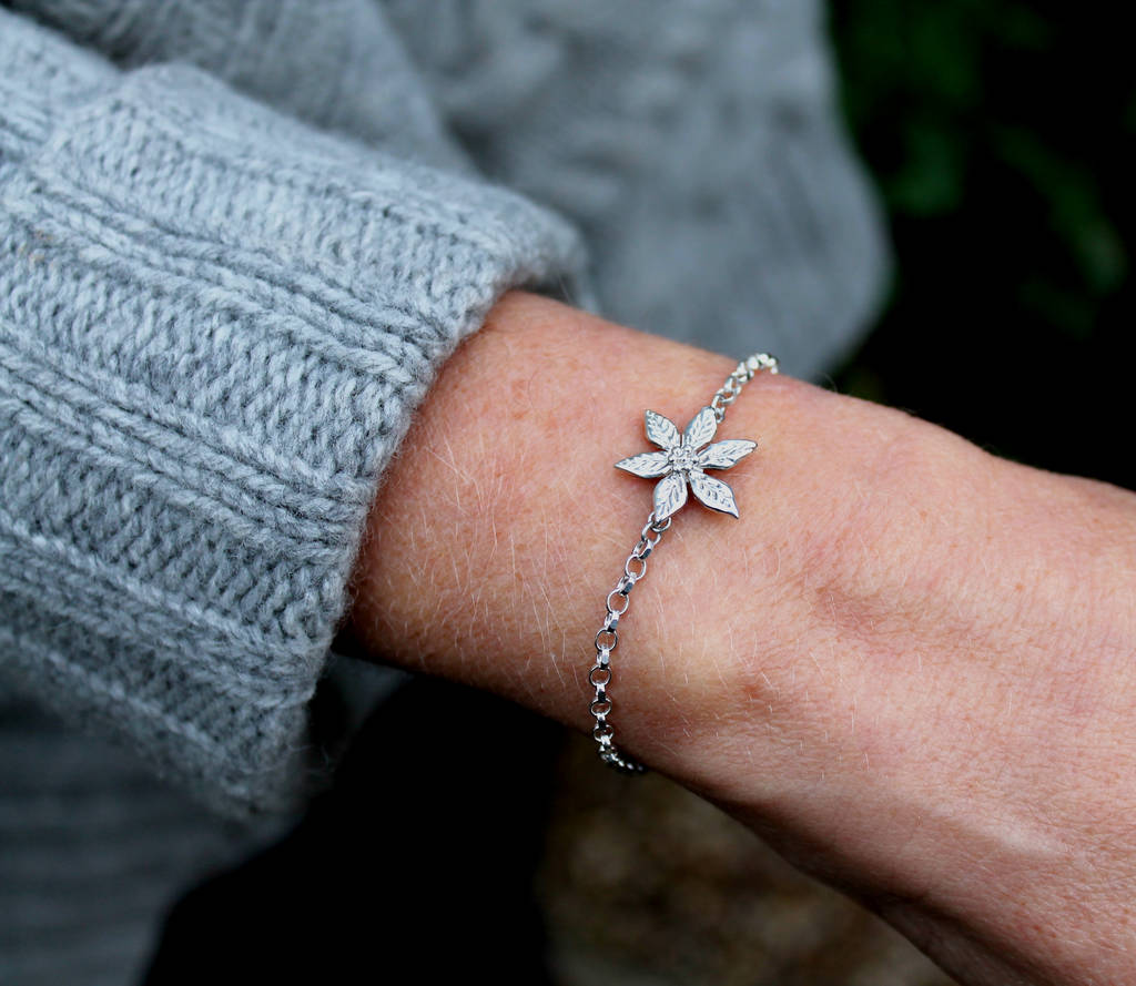 Sterling Silver Flower Bracelet By Will Jewellery Design