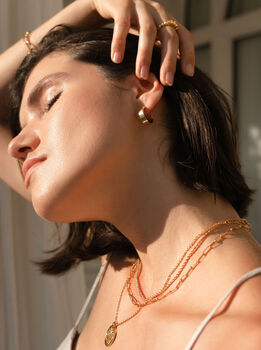 Gold Plated Chunky Minimal Half Hoops, 6 of 6