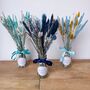 Blue Dried Flowers With Vase Christmas Gift For Friend, thumbnail 2 of 5