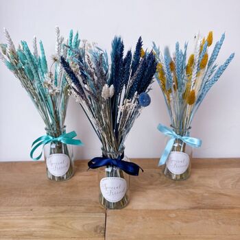 Blue Dried Flowers With Vase Christmas Gift For Friend, 2 of 5